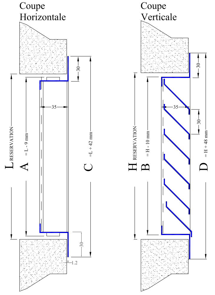 Grilles de ventilation grande dimension