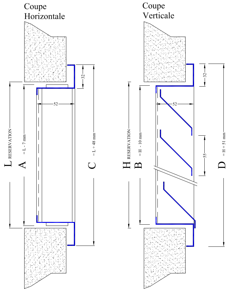 Grille Ventilation Galva au pas de 55 mm - VIB - grilles de ventilation