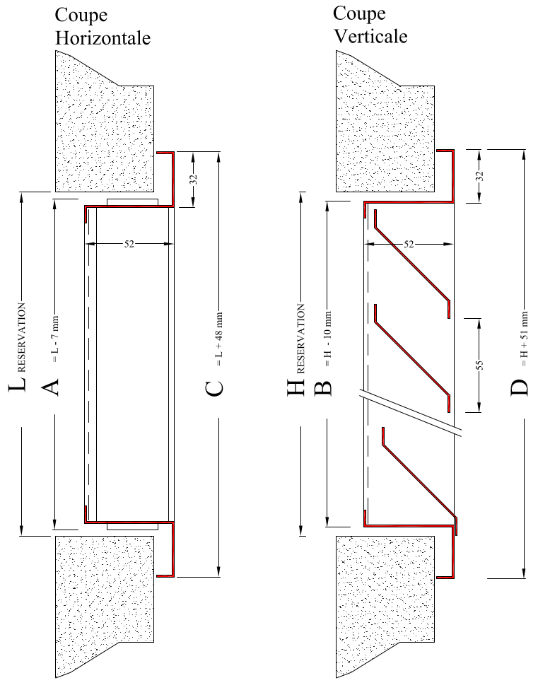 Grille de ventilation Inox au pas de 55 mm - VIB - grilles de ventilation