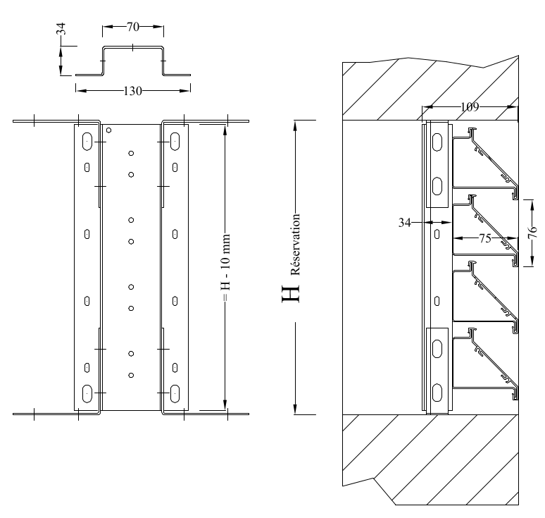 Grille à lames filantes en aluminium, grille en aluminium 