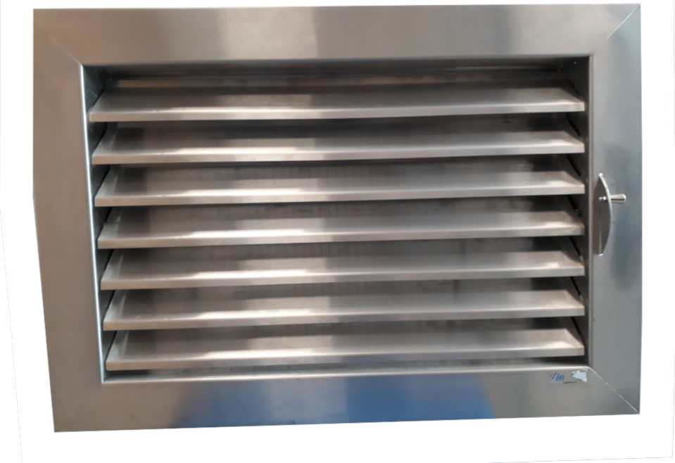 Grille à lames orientables inox